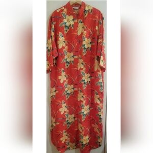 Lord & Taylor Vintage Floral Zip Up Kaftan Dress Size Medium Runs Large